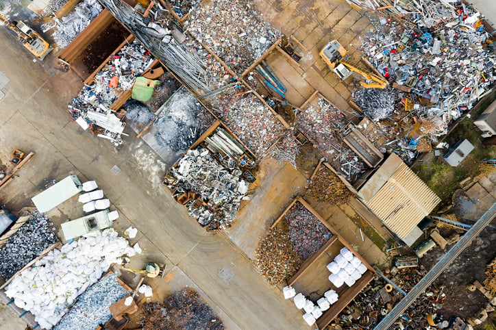 Arial shot of recycling plant