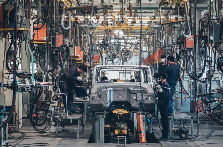 Automobile factory assemble line