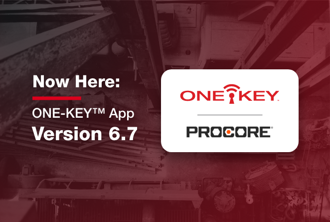 The One-Key app software update adds Procore construction management integration and support for sewer drum machine