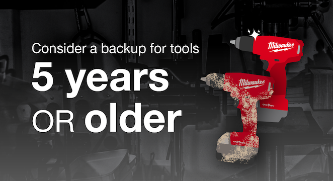 If your construction tools are over 5 years old, consider purchasing backups to prevent downtime in the event of tool failure