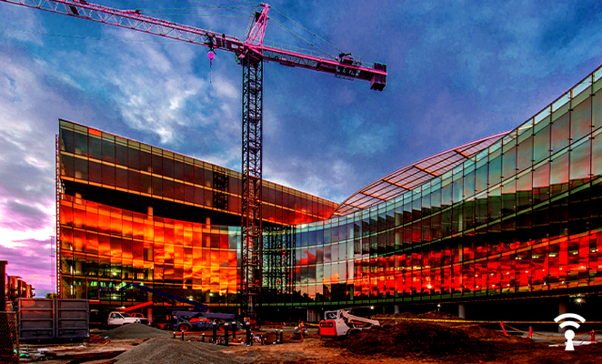 A jobsite at sunset