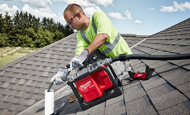 A plumber on roof 