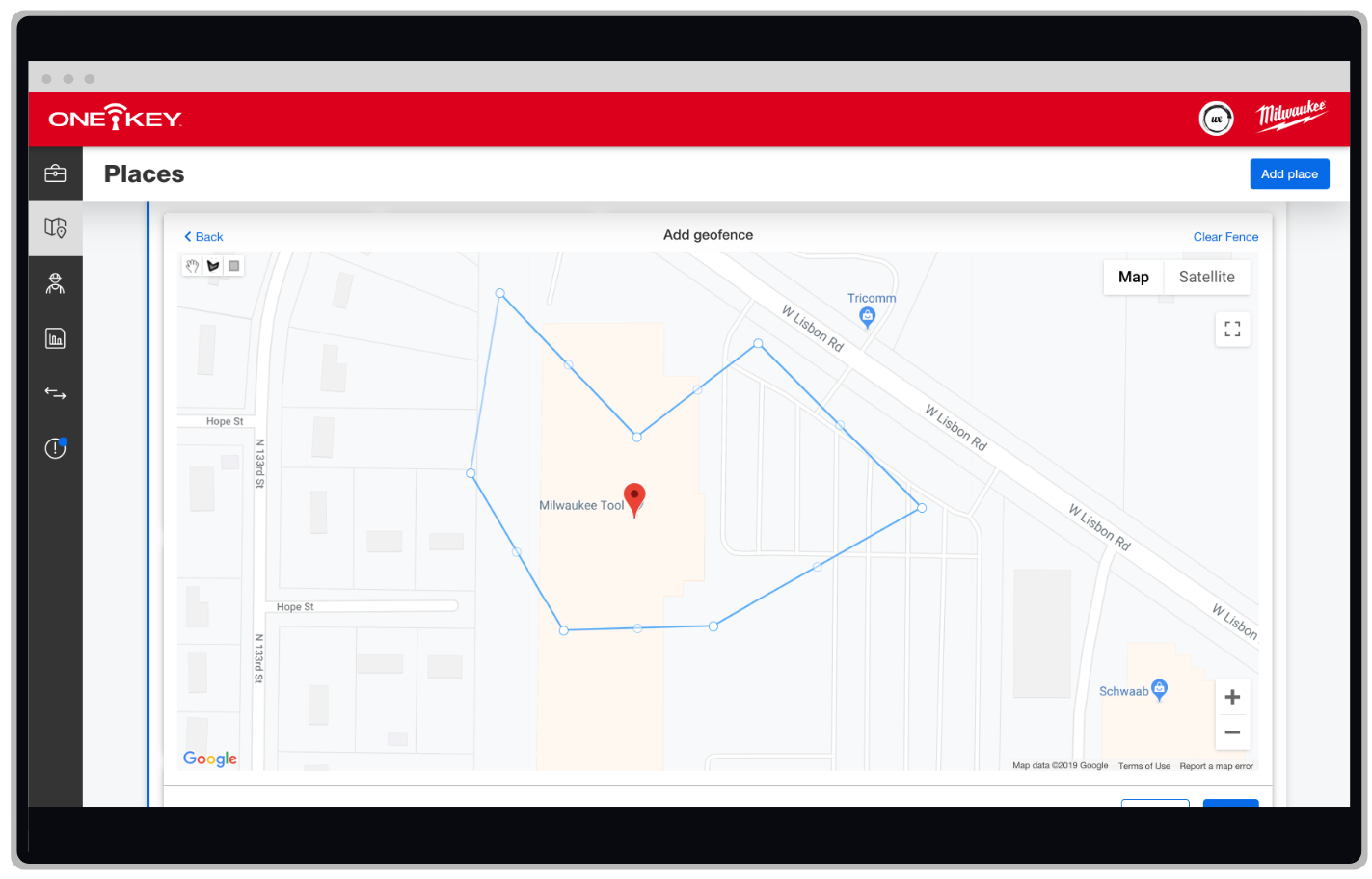 Add a geofence screen on desktop 2