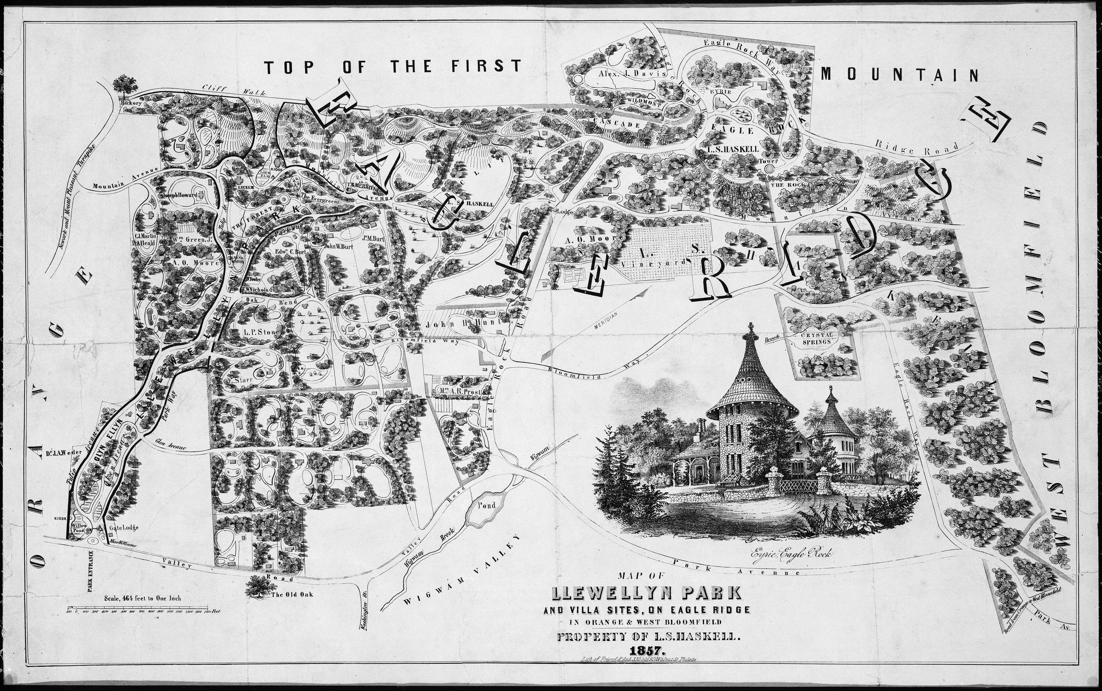 Map_of_Llewellyn_Park_and_Villa_Sites,_on_Eagle_Ridge_in_Orange_&_West_Bloomfield_MET_MM52710