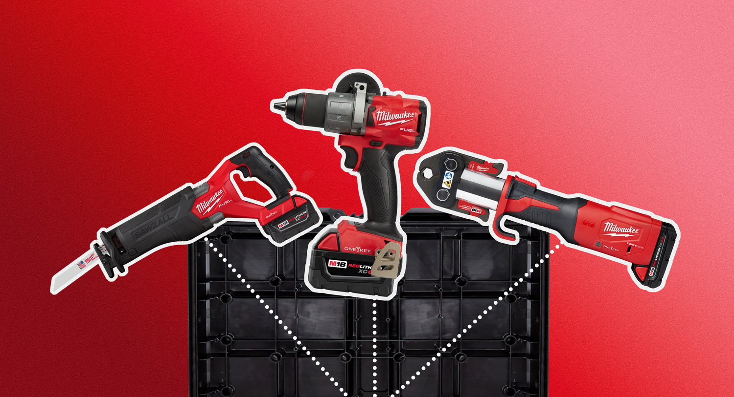 Milwaukee One-Key compatible tools are kitted in a PACKOUT sent to the job