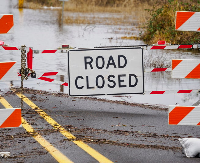Road closed due to flooding