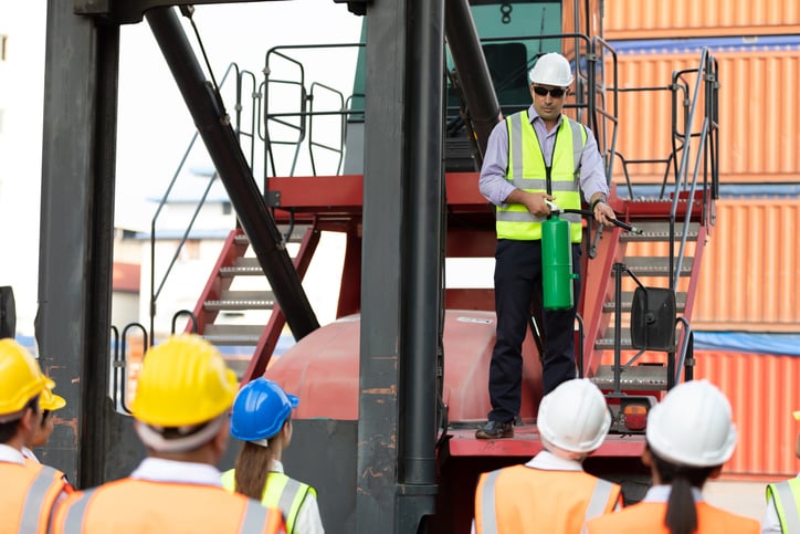 Safety training on jobsite