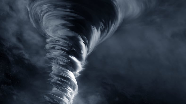 a view of a large tornado