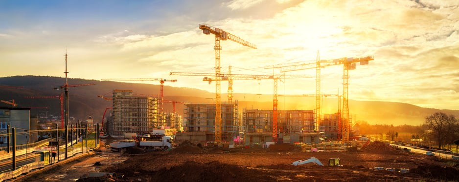 construction-site-in-progress-at-sunset