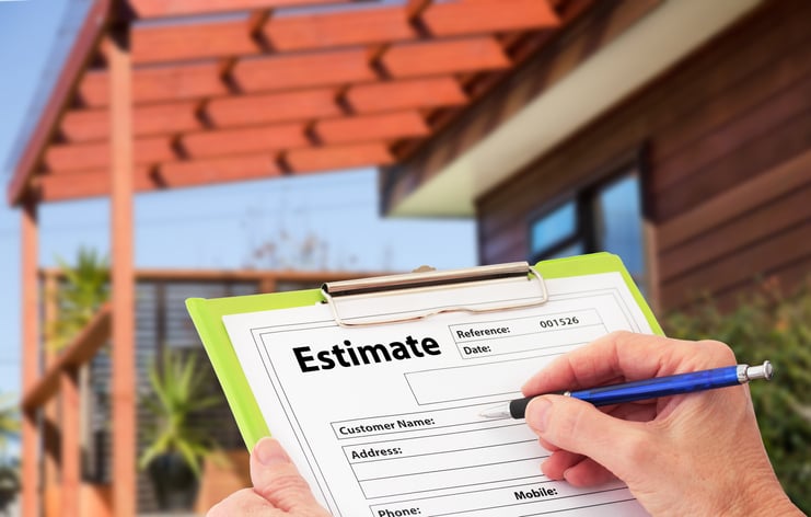 hand-written cost estimate home builder