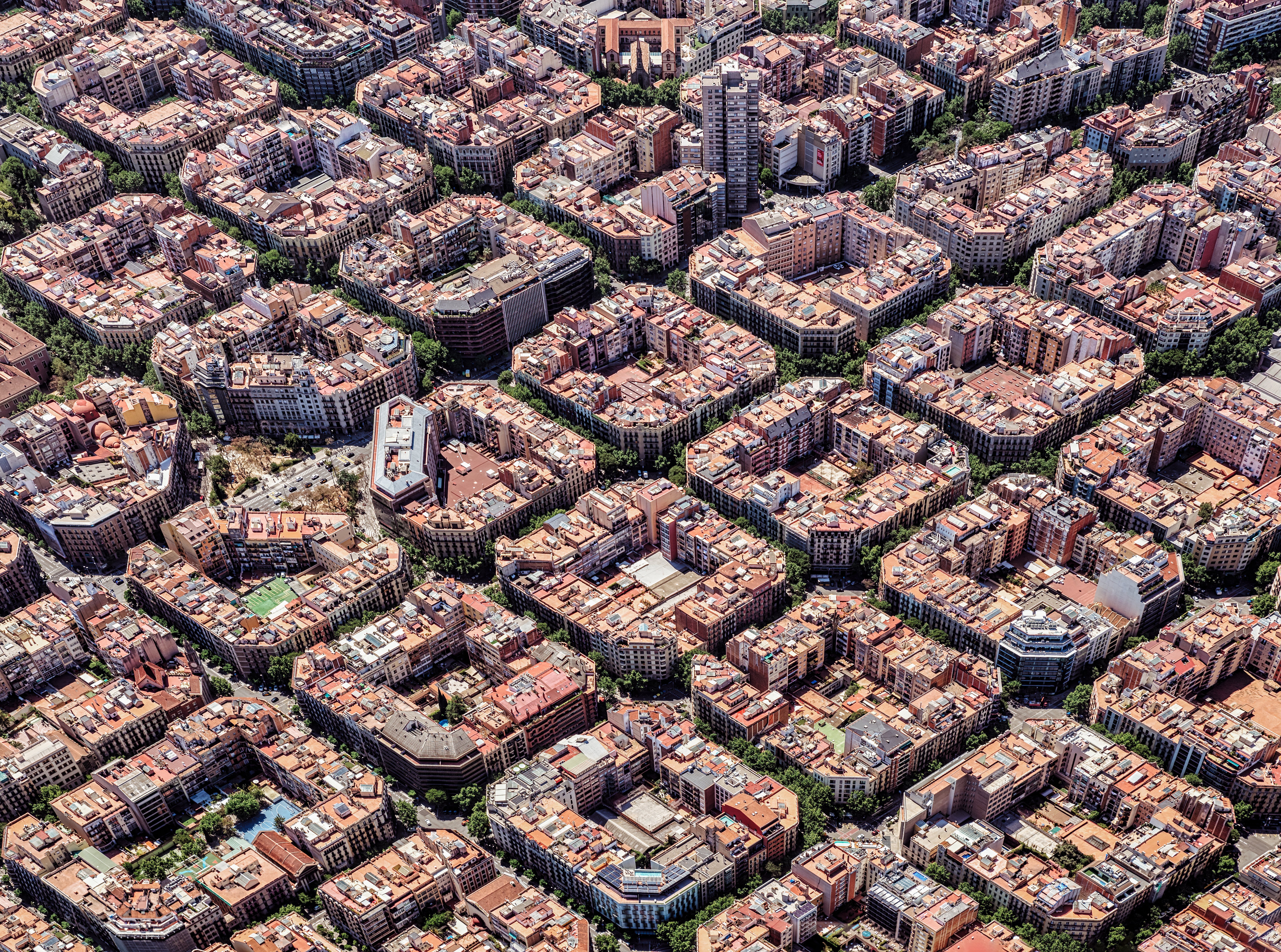 An aerial photograph of Barcelona, Spain.