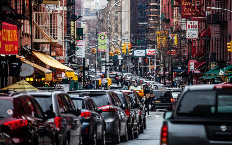 Traffic jam in Manhattan.