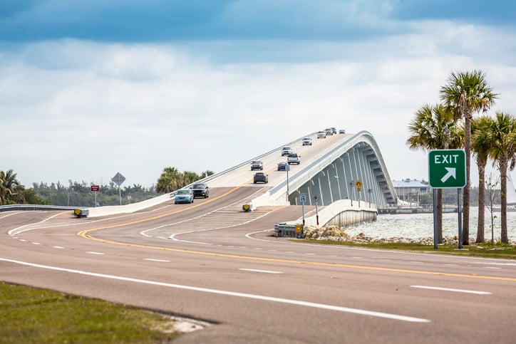 A photo of the Sanibel Causeway in Florida