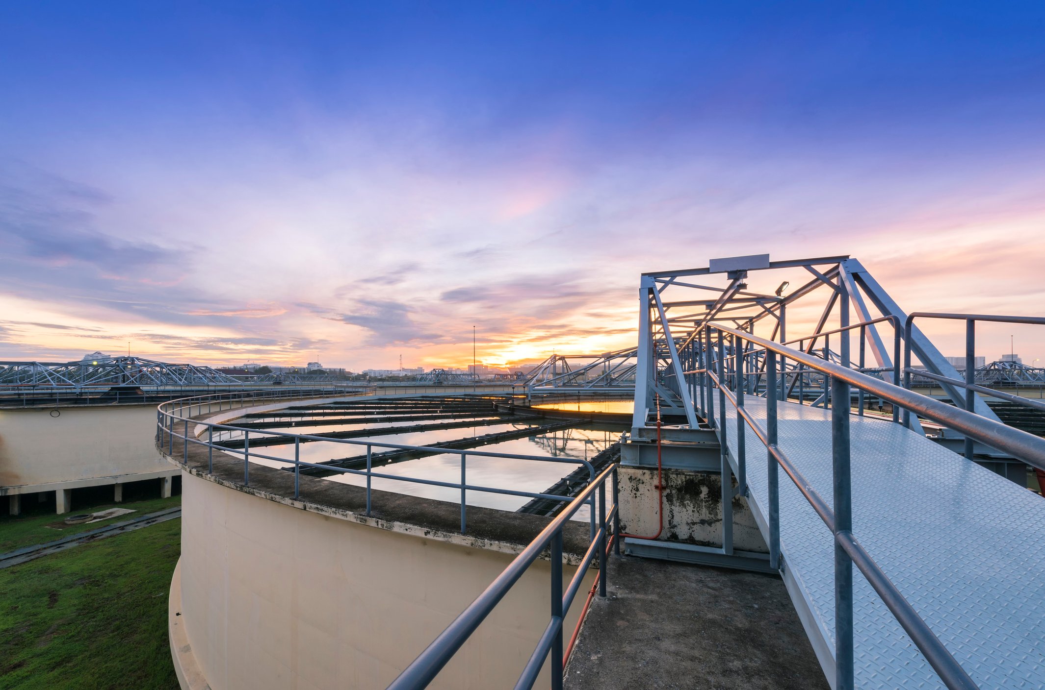 A municipal water purification plant specializes in wastewater recycling 