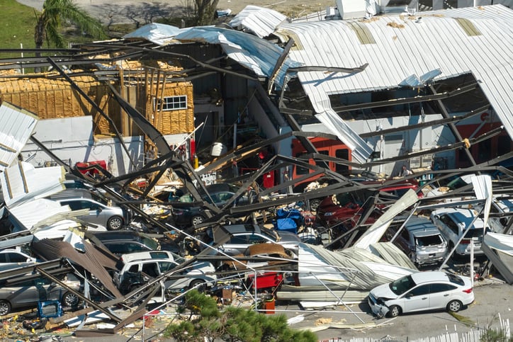 wreckage after natural disaster