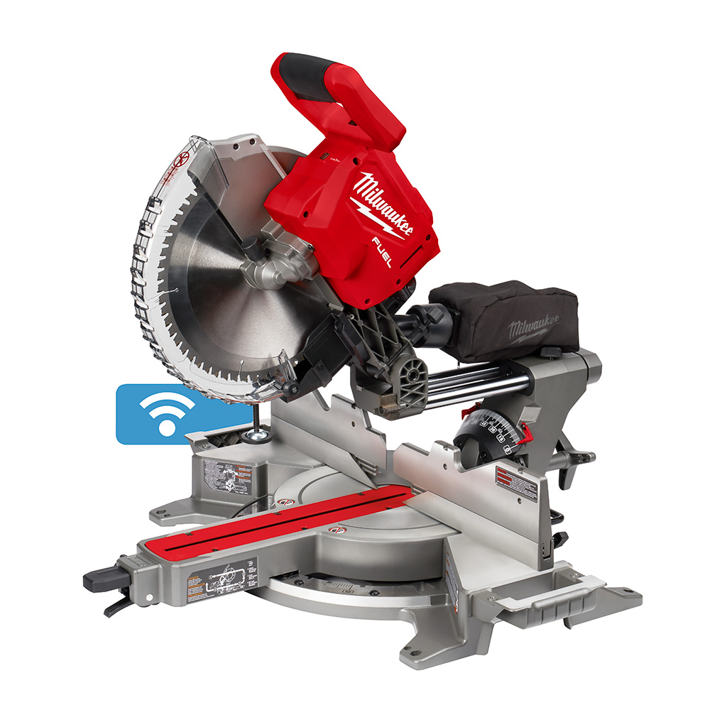 A Milwaukee sliding miter saw