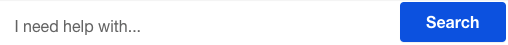 A search bar on a support site asks a user what they are looking for
