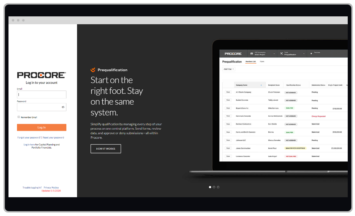 Procore project management software now integrates with One-Key