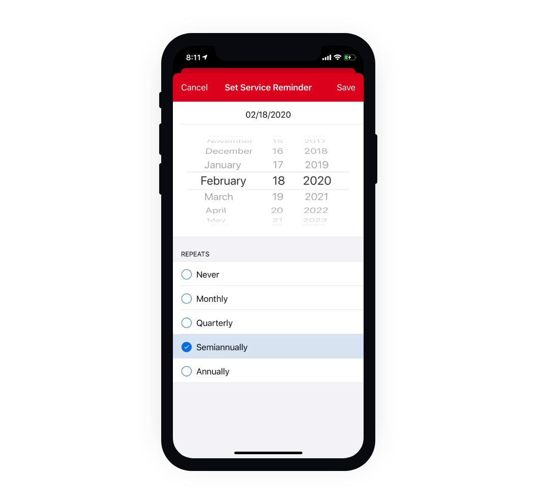 Milwaukee One-Key, a construction inventory management app, lets you set service reminders for all your tools and equipment