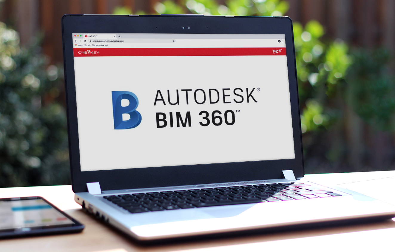 Laptop computer open on desk to Autodesk BIM software